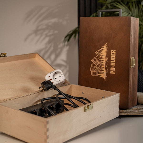 Charging/power box for photography enthusiasts