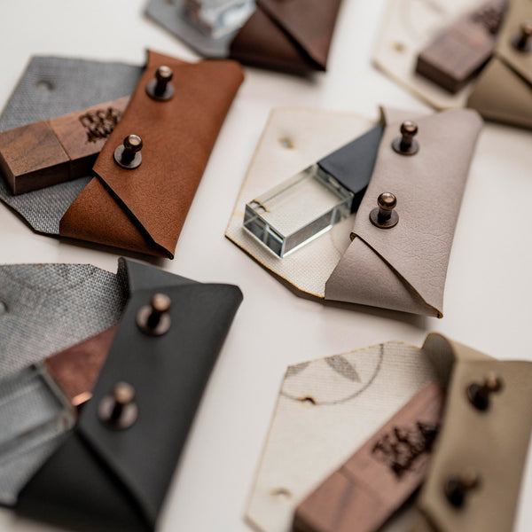 Vegane Ledertasche für USB-Sticks