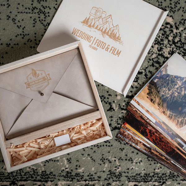 Holzgeschenkbox | Linie 1 - bis zur Bildergöße 13x19