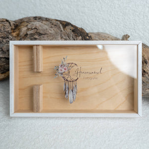 Wooden gift box with acrylic glass lid