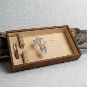 Wooden gift box with acrylic glass lid