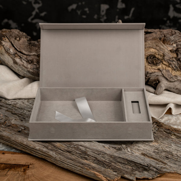 Stoffbox SoftTouch | Silber - bis zur Bildergöße 15x21