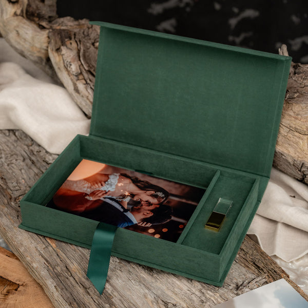 Stoffbox SoftTouch | Dunkelgrün bis zur Bildergöße 15x21