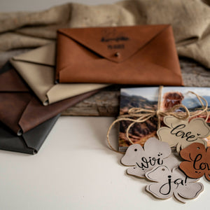 Vegan leather envelope up to 13 x 19cm