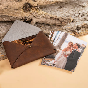 Vegan leather envelope up to 10 x 15cm