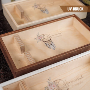 Wooden gift box with acrylic glass lid