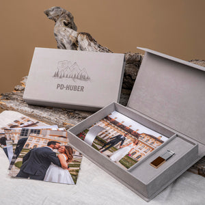Premium Softtouch Box für Hochzeiten – samtige Haptik für besondere Erinnerungen