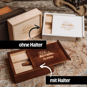 Holzbox für Hochzeitsreportagen – hochwertig verarbeitet und zeitlos