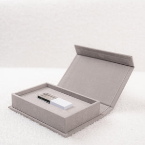 USB-Box SoftTouch | Farbe: Silber Meine-Holzbox