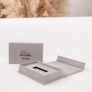 USB-Box SoftTouch | Farbe: Silber Meine-Holzbox