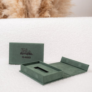 USB-Box SoftTouch | Farbe: Dunkelgrün Meine-Holzbox