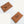 Vegan leather envelope in brown – front with closure and back, both engraved